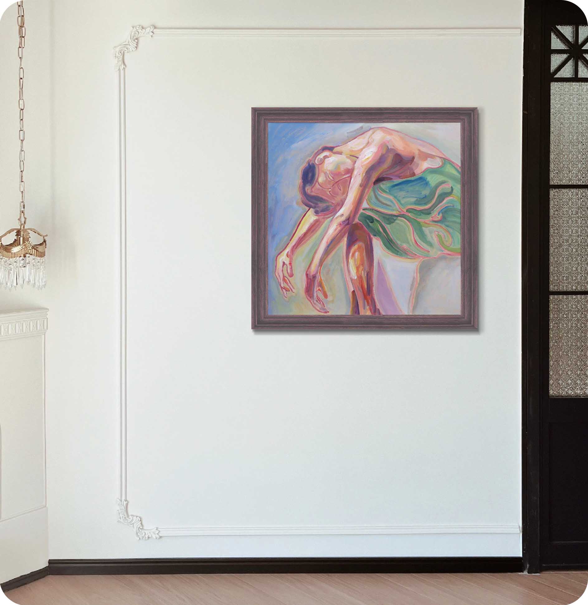 body oil painting in wall