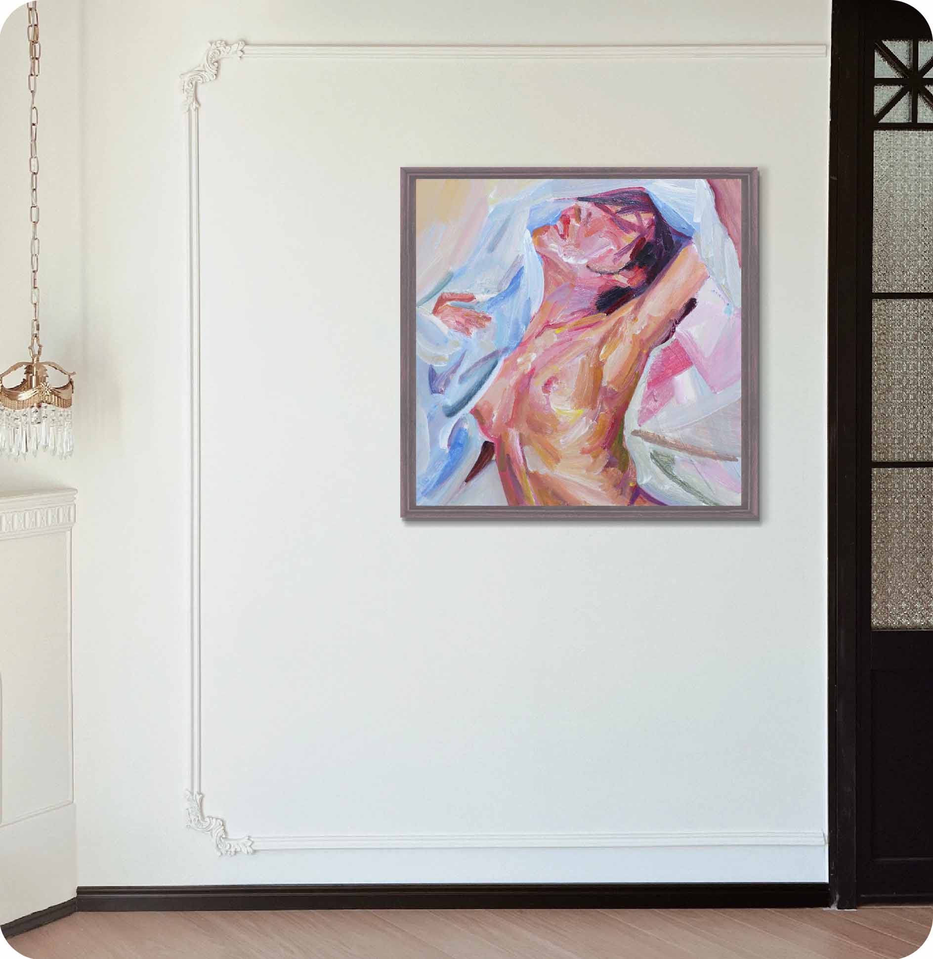 Lying Female Nude oil painting in wall