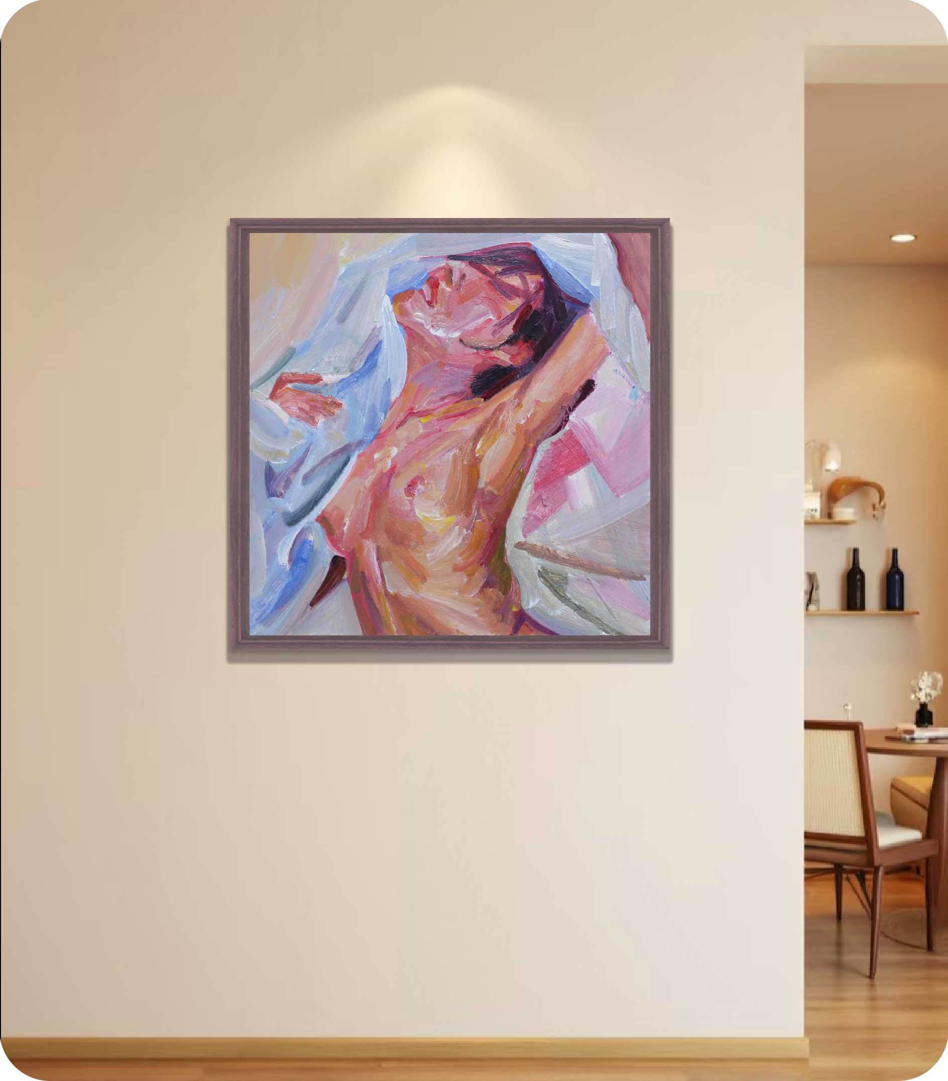Lying Female Nude oil painting in room