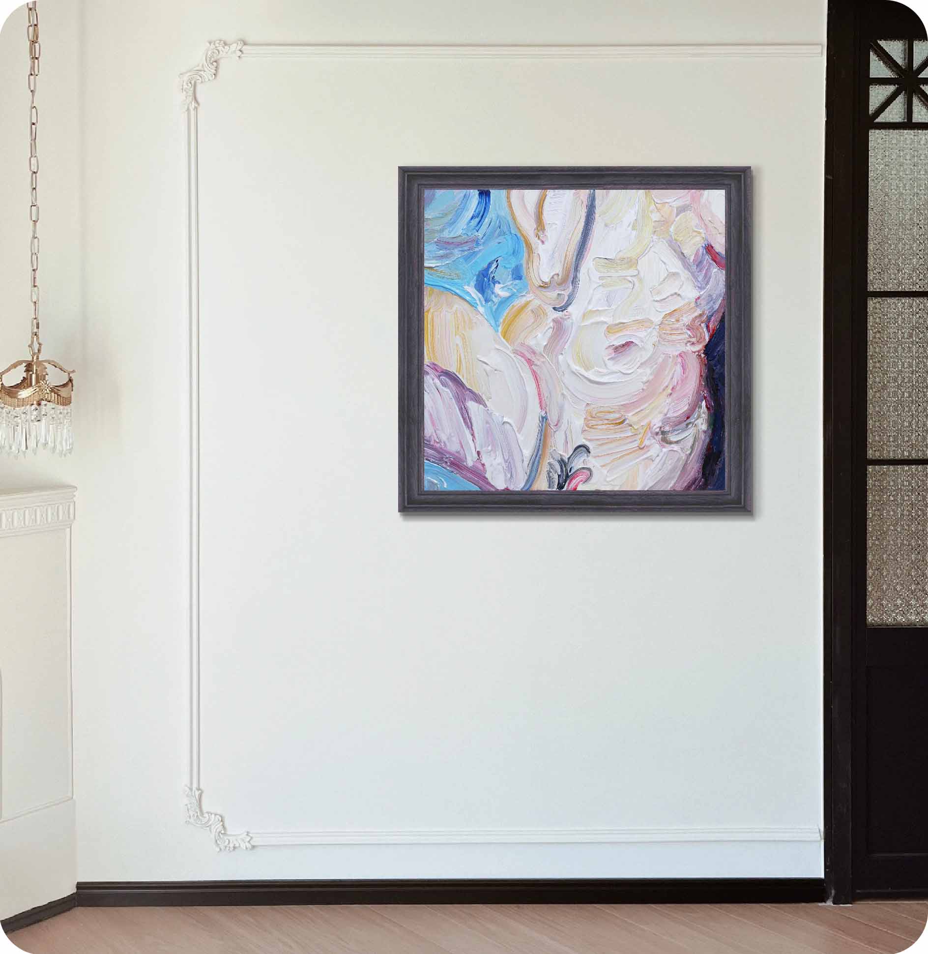 Relief oil paintings in wall