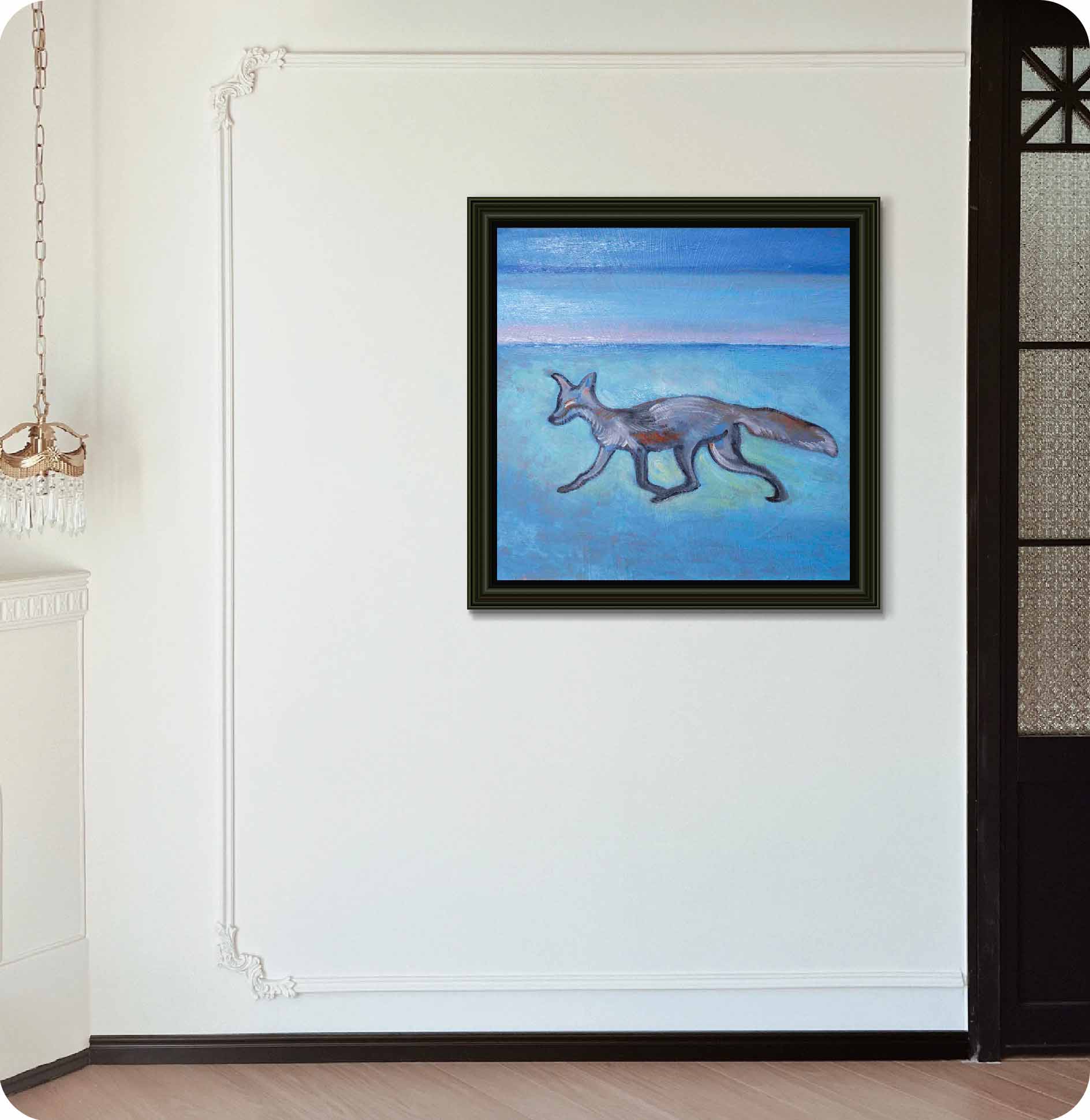 Symbolic animal oil paintings in wall