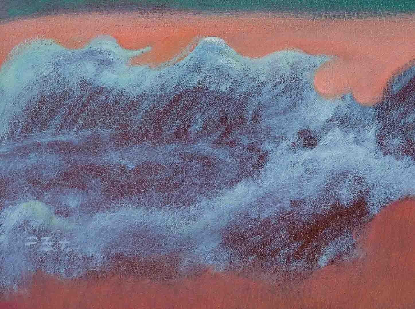 Oil painting landscape End of the Blazing Sun