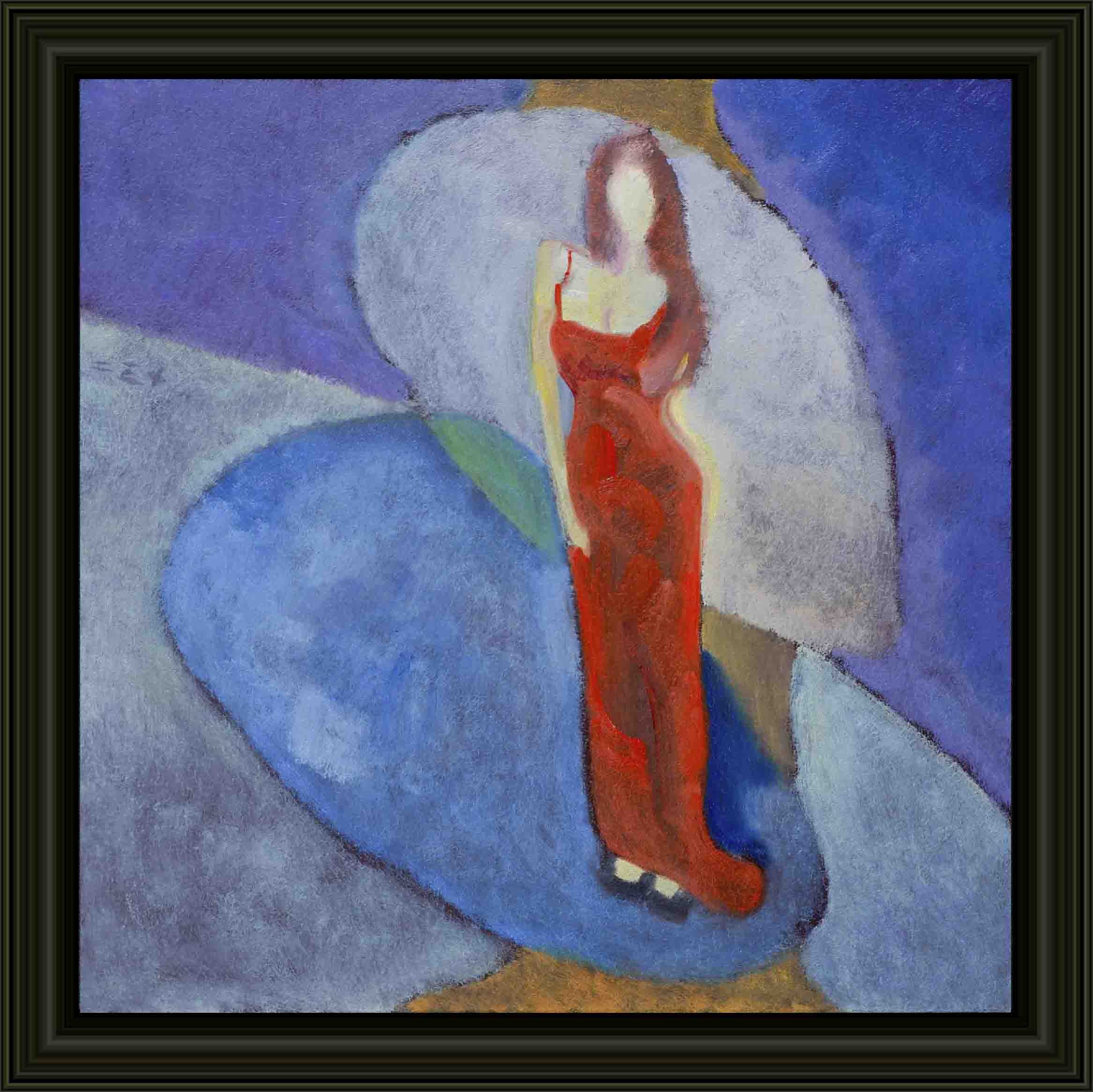 blue hues female figure drawing