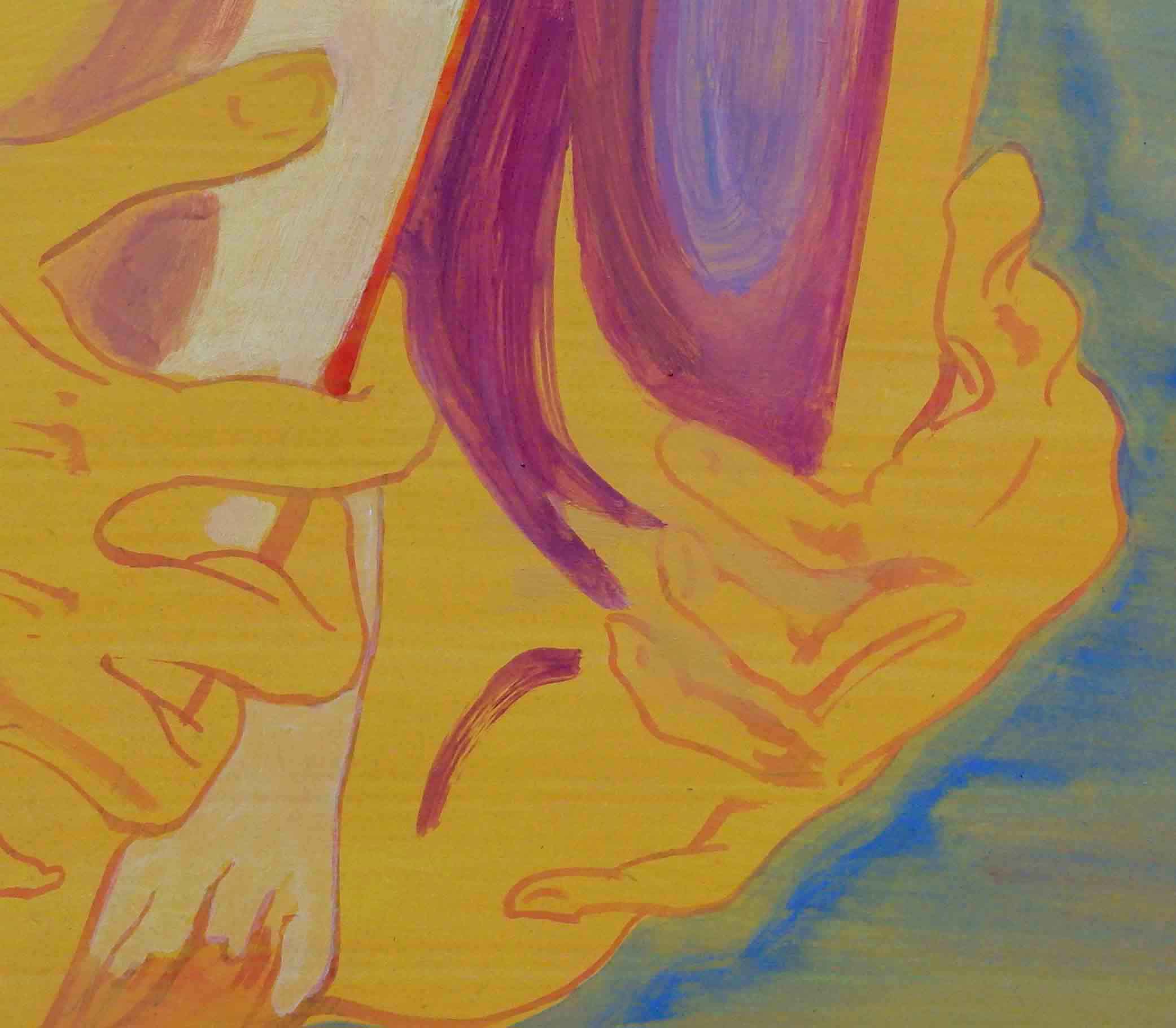 tactile narrative acrylic painting on board