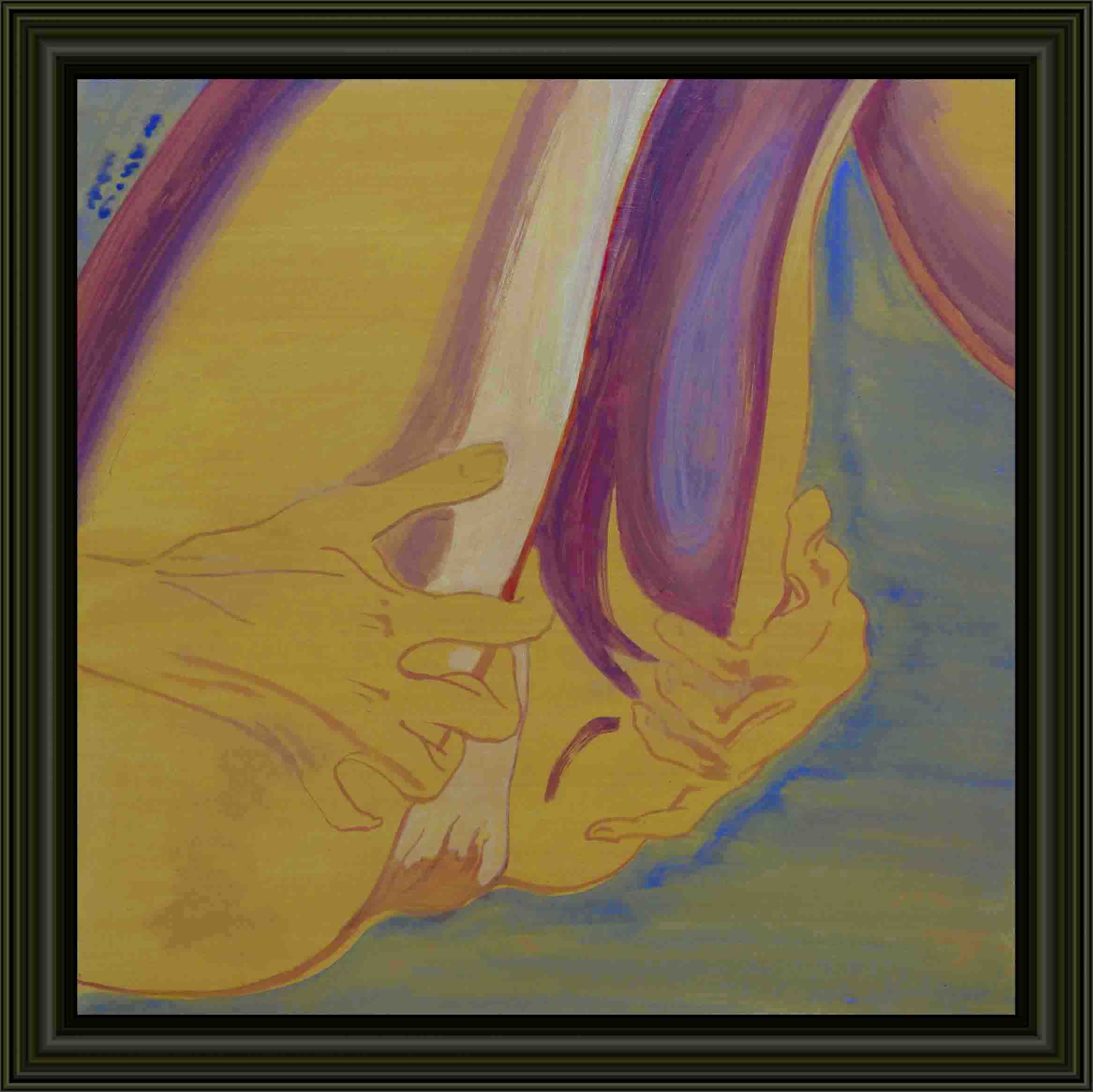 tactile narrative acrylic painting on board