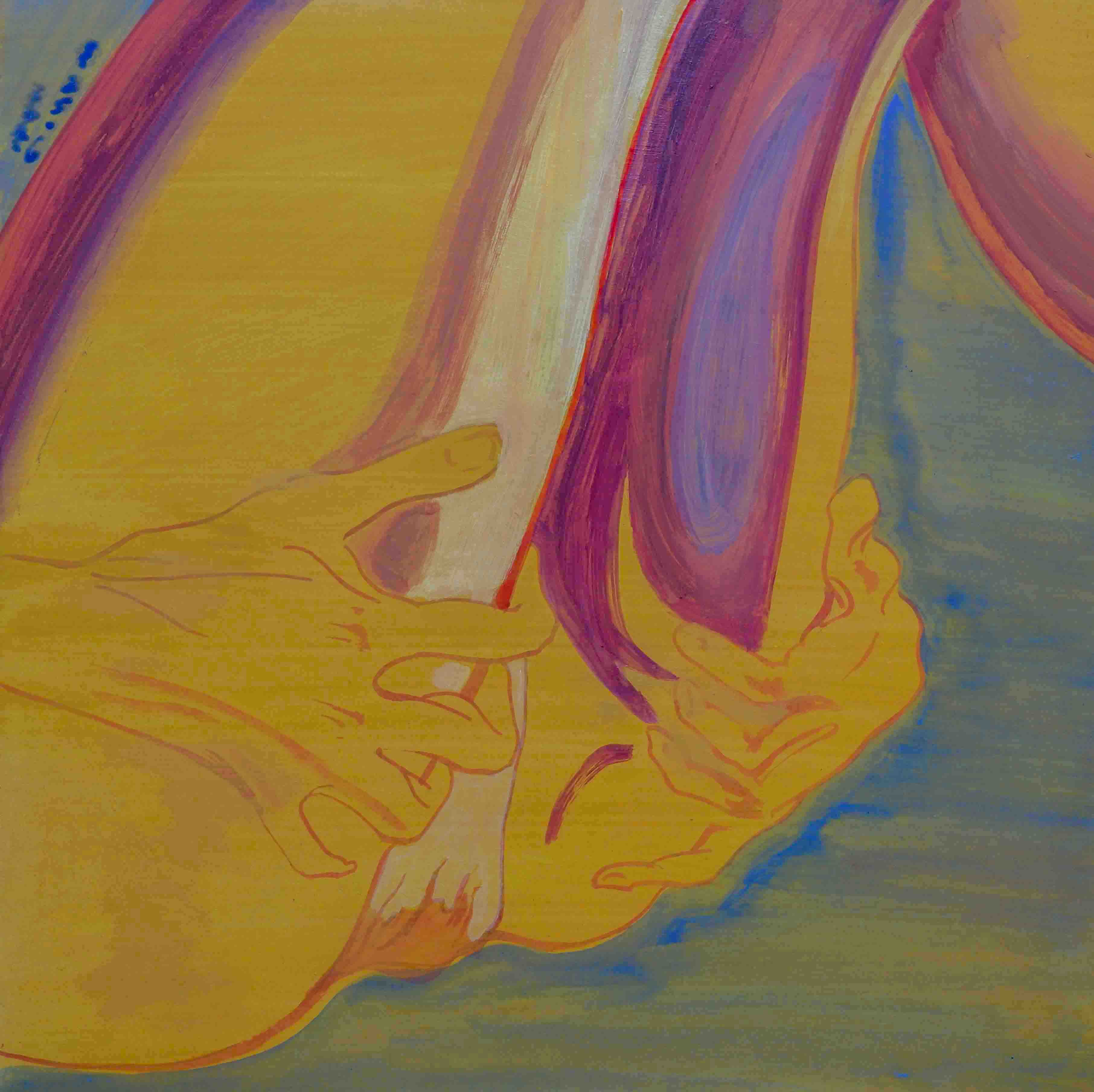 tactile narrative acrylic painting on board