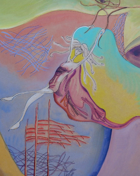 Simple figure acrylic painting