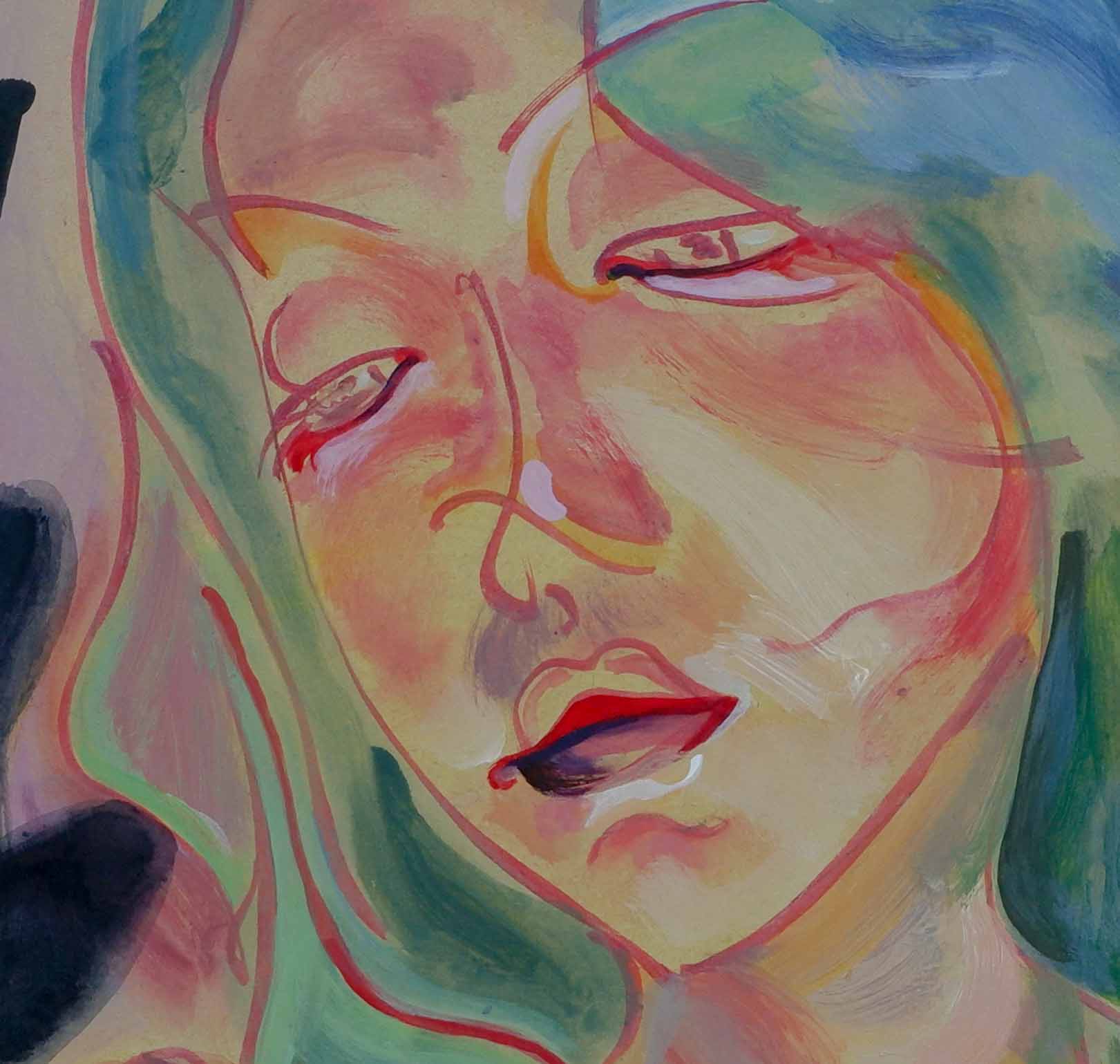Emotional portrait acrylic painting