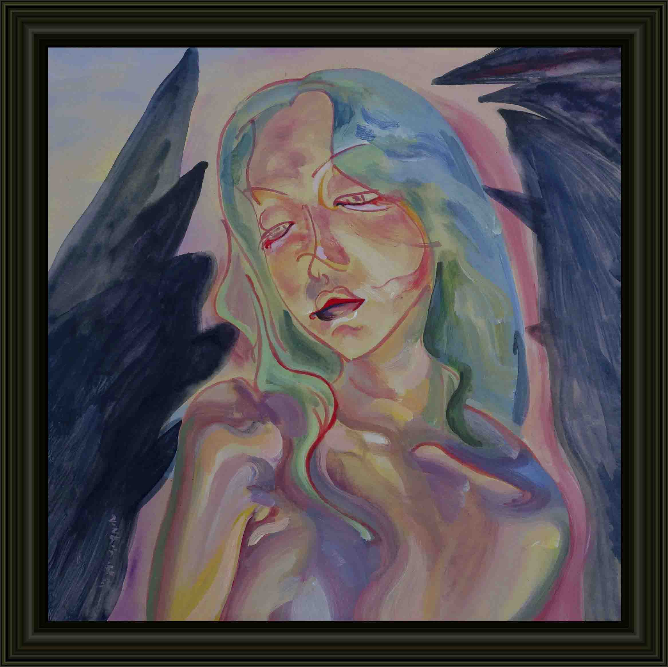 Emotional portrait acrylic painting