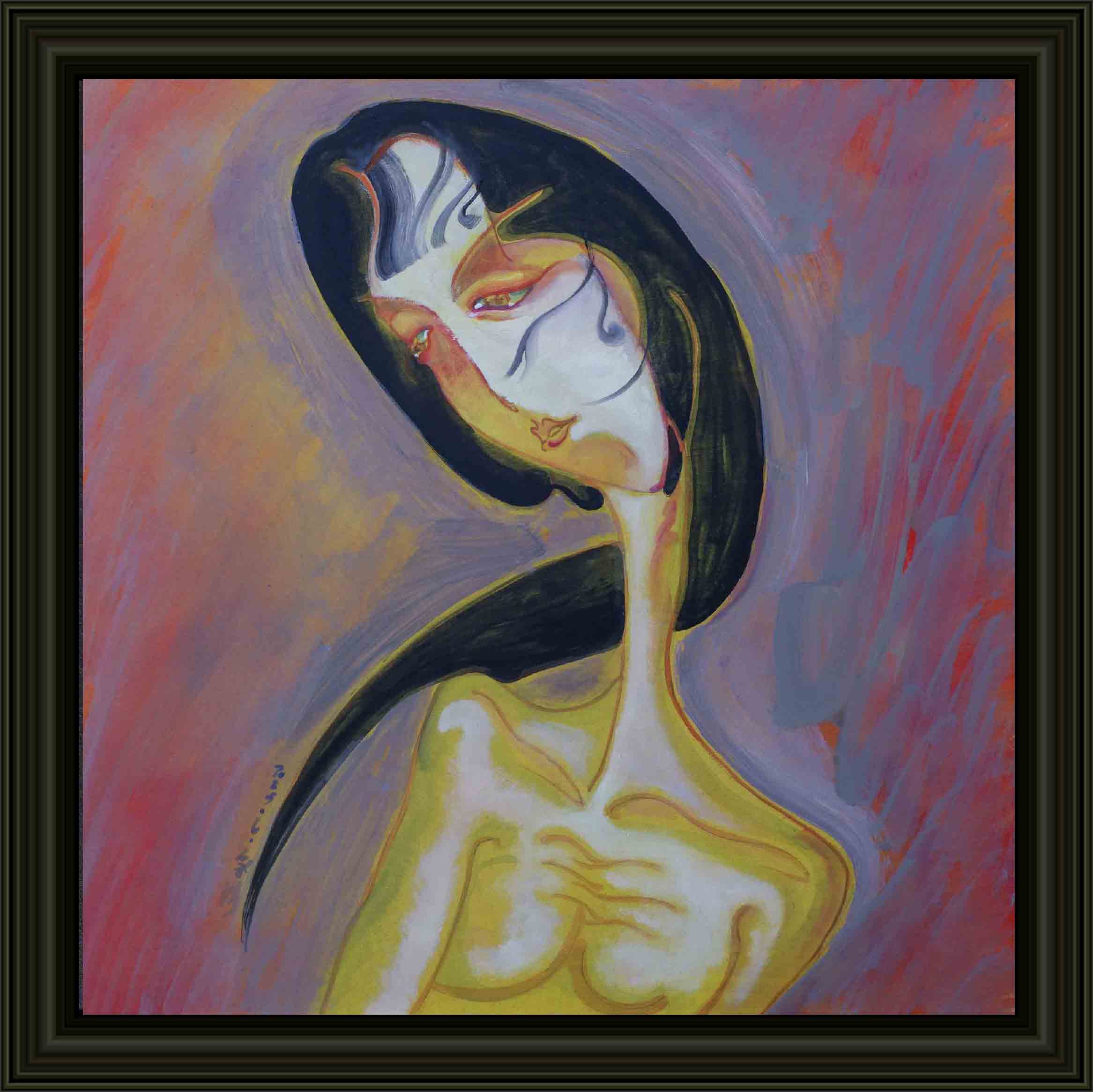 Dramatic female oil painting