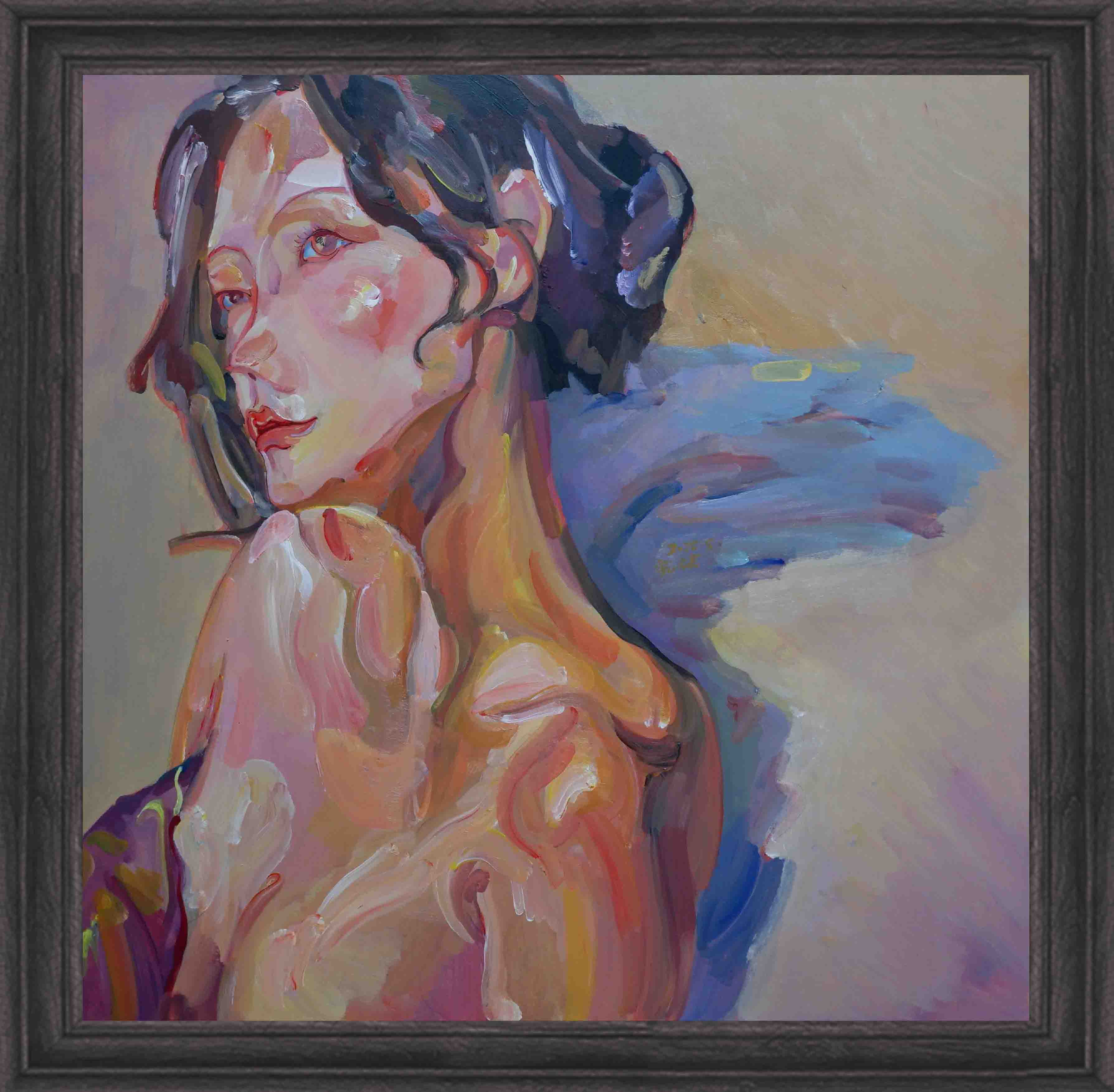 a half-length female figure