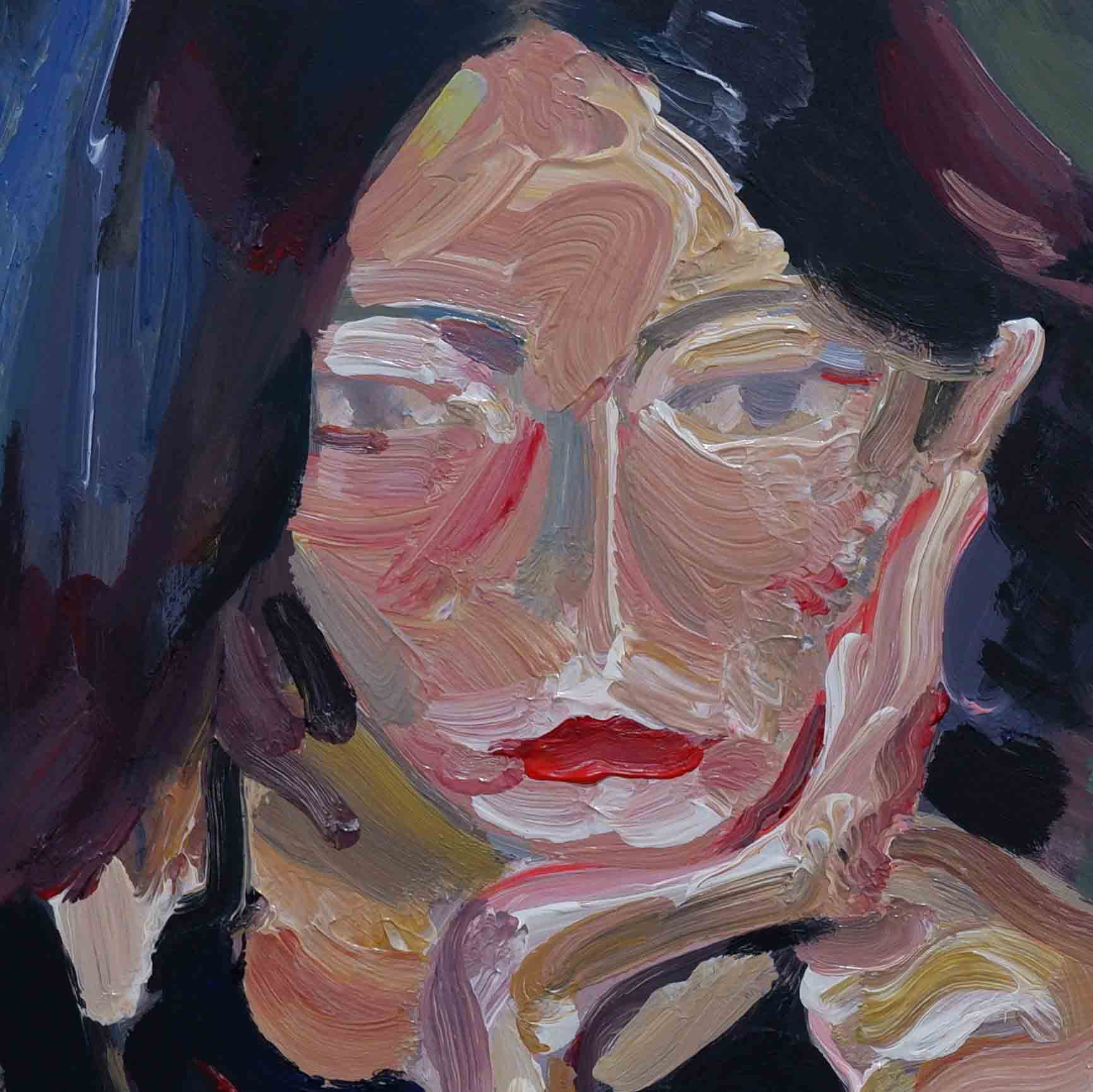 Contemporary female portrait oil painting