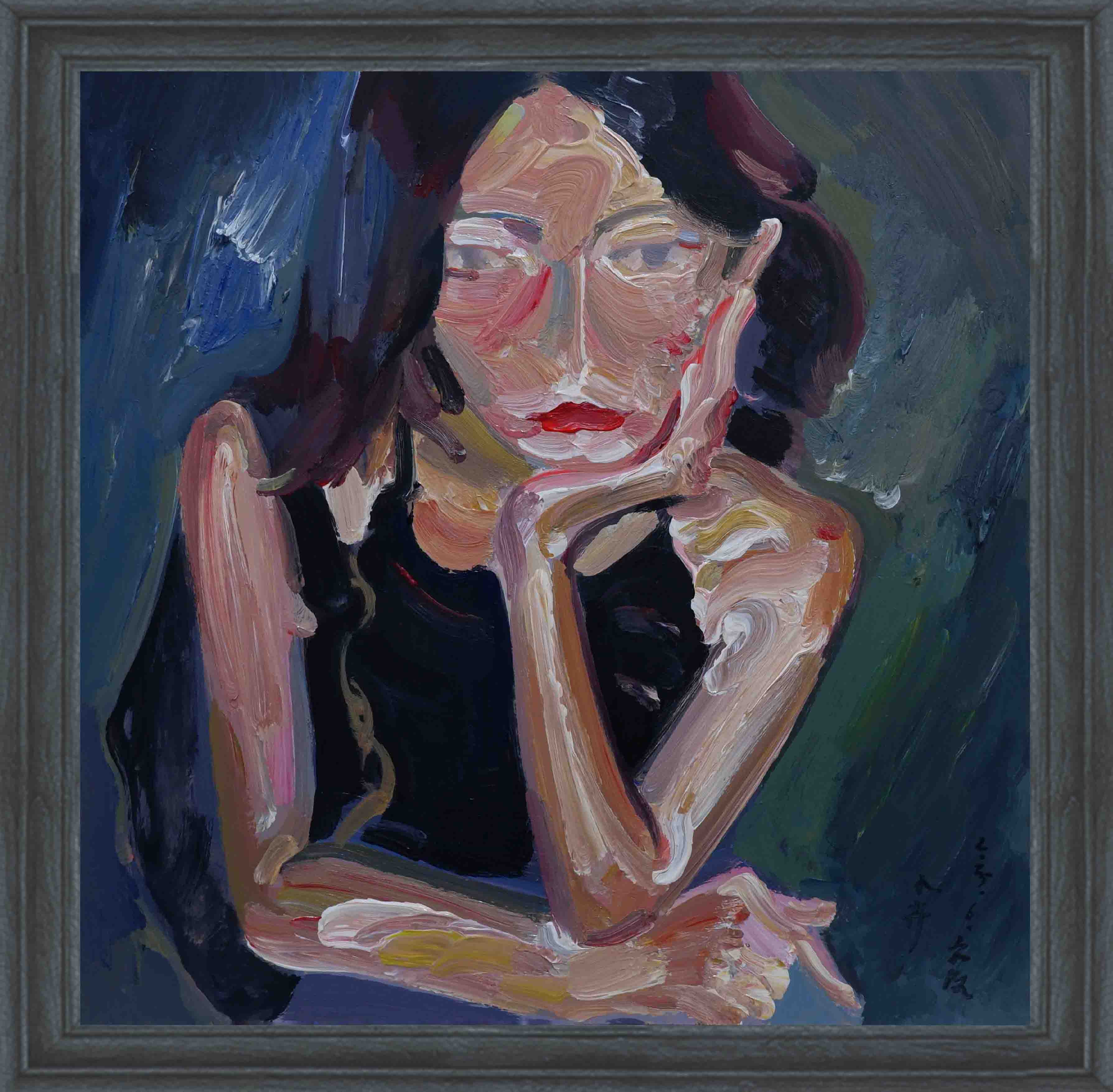 Contemporary female portrait oil painting