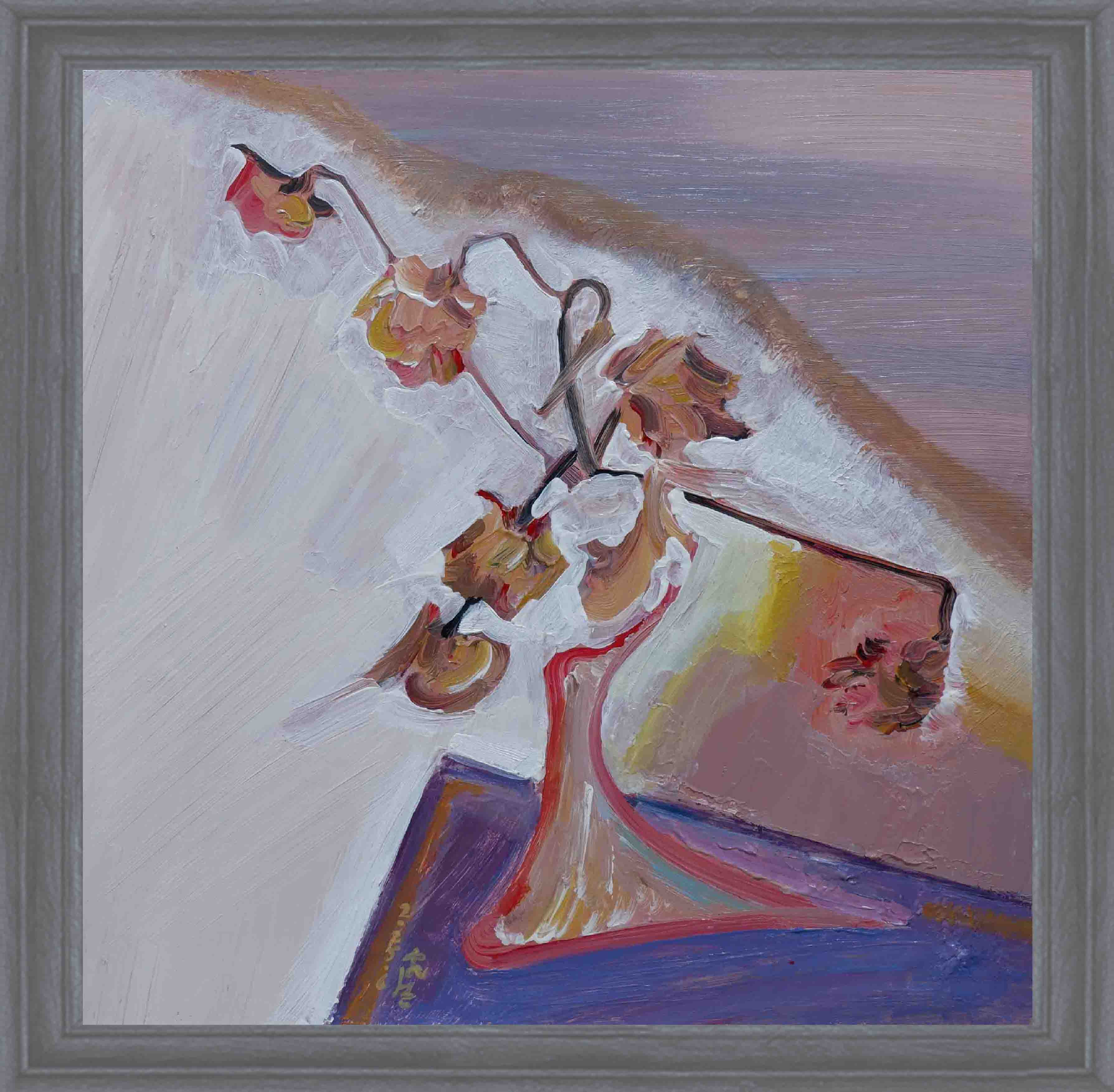 Still life flower acrylic painting