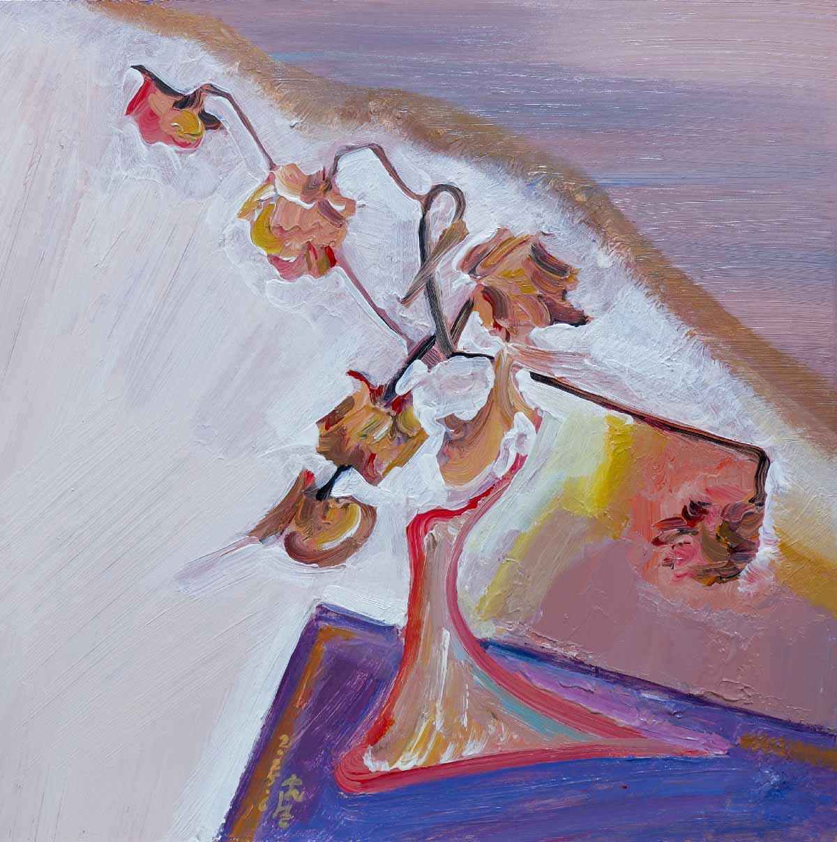 Still life flower acrylic painting