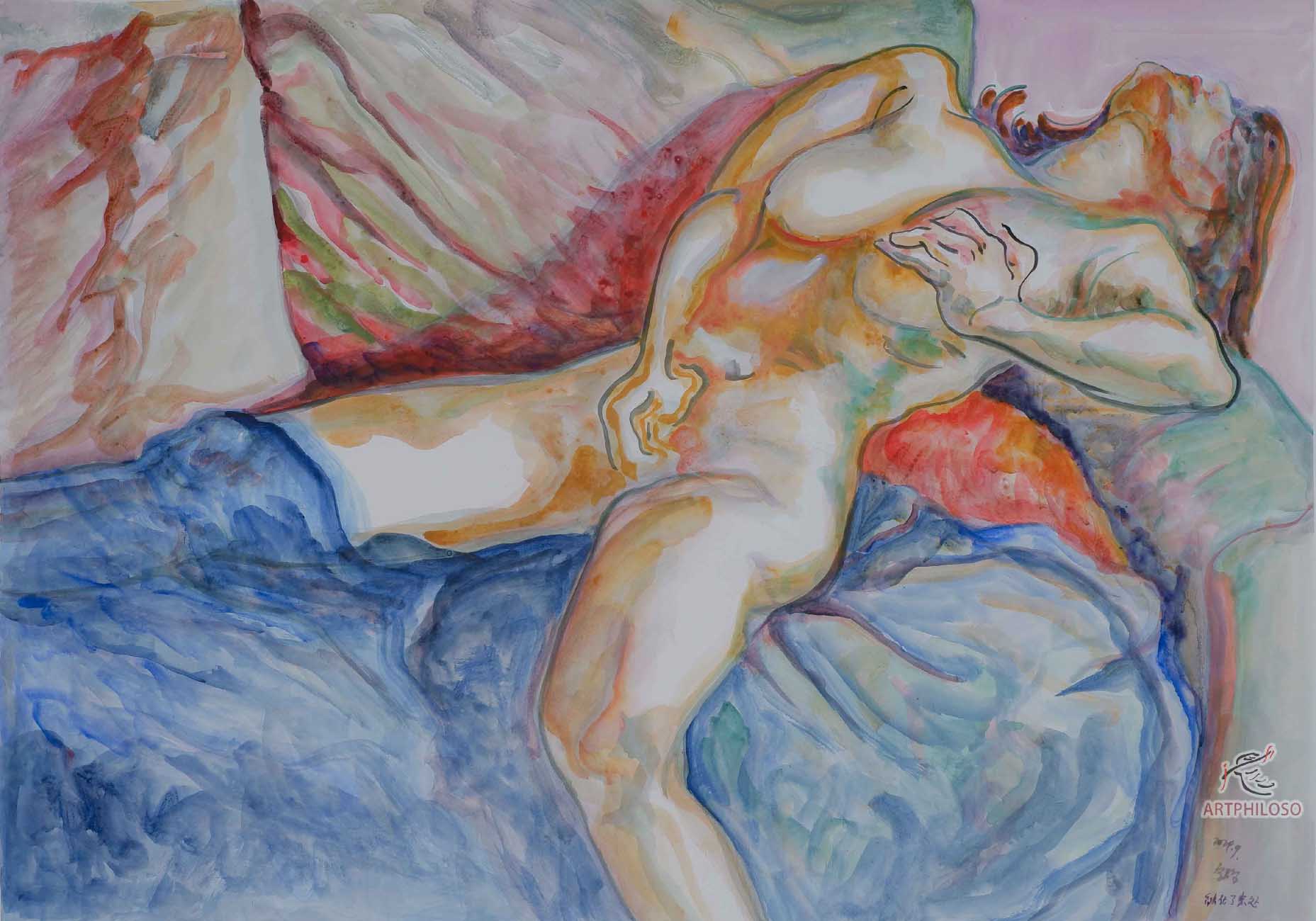 Intensely Emotional Nude Female Painting