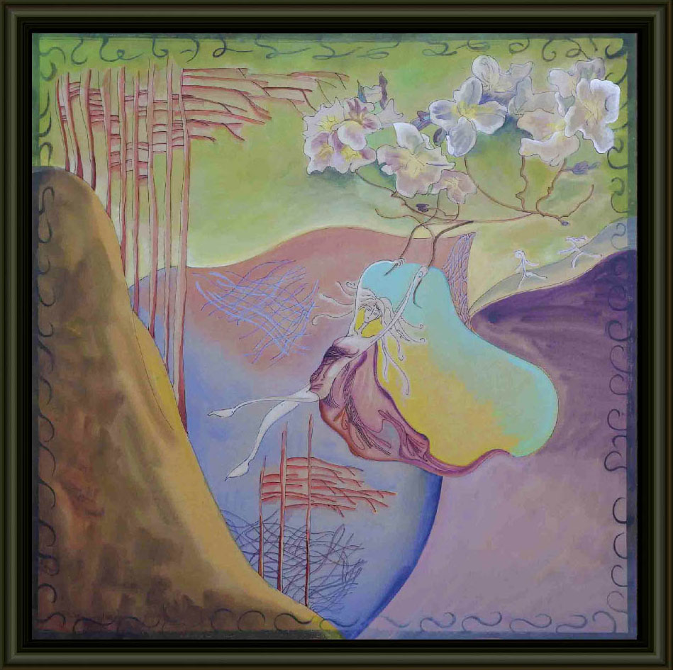 Simple figure acrylic painting