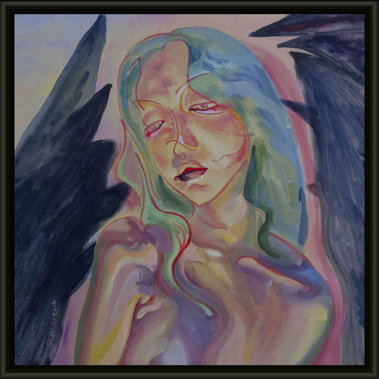 Emotional portrait acrylic painting