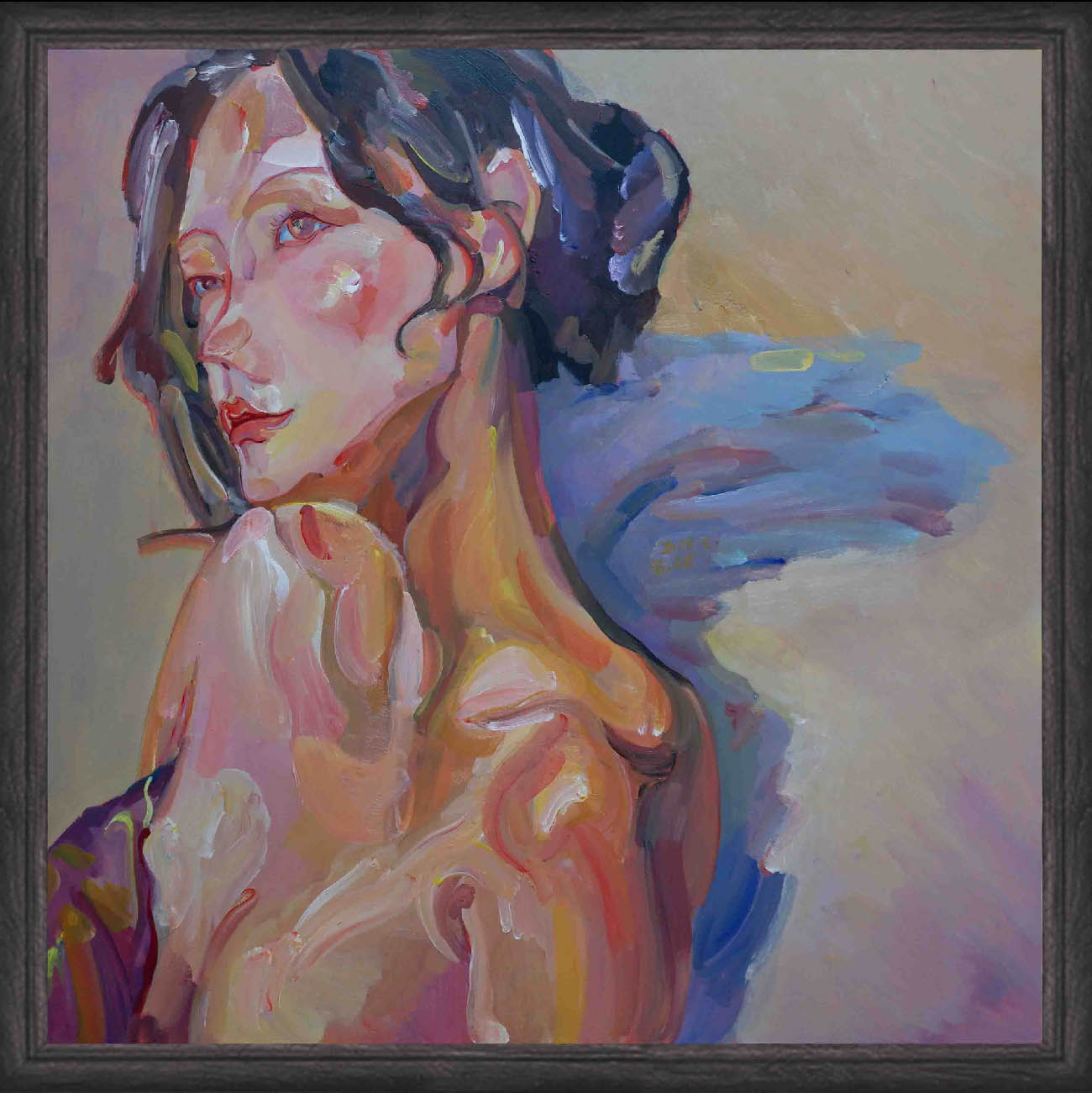 a half-length female figure