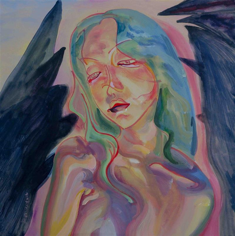 Emotional portrait acrylic painting