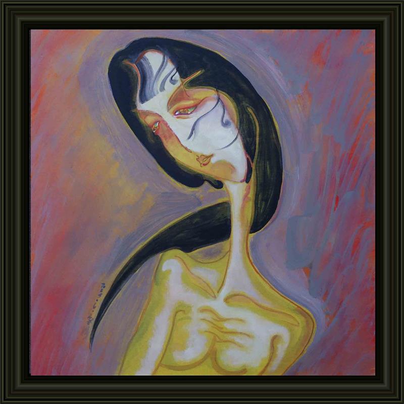 Dramatic female oil painting