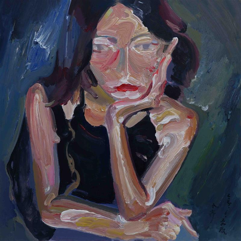 Contemporary female portrait oil painting