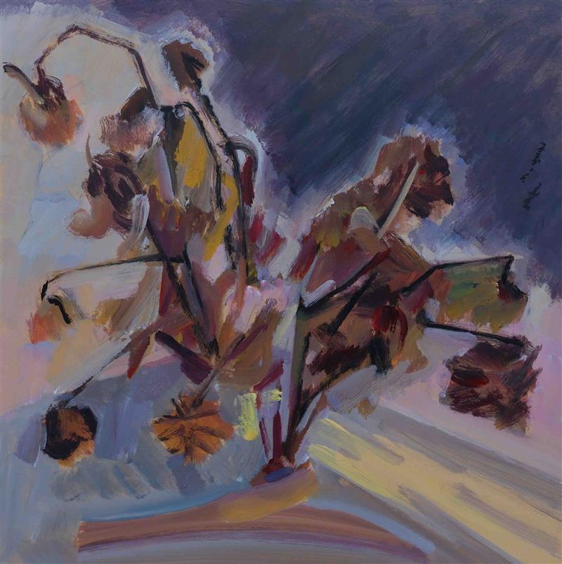 Withered flowers acrylic painting