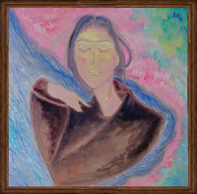 Soft Pastel Hues Acrylic Portrait on Wood Panel