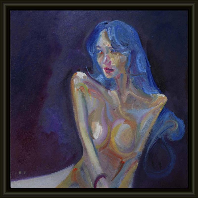 Emotional dark background figure Paint