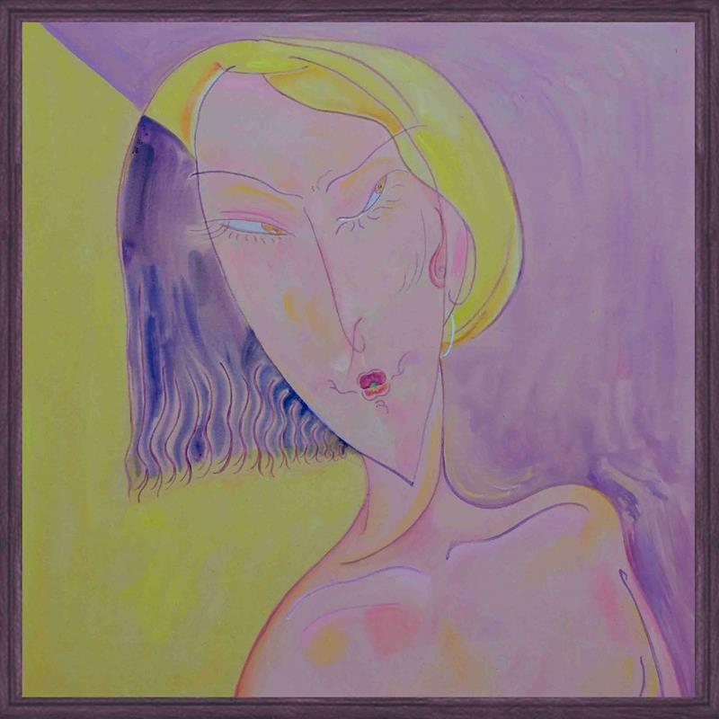 Light Color Minimalist Female Portrait Painting