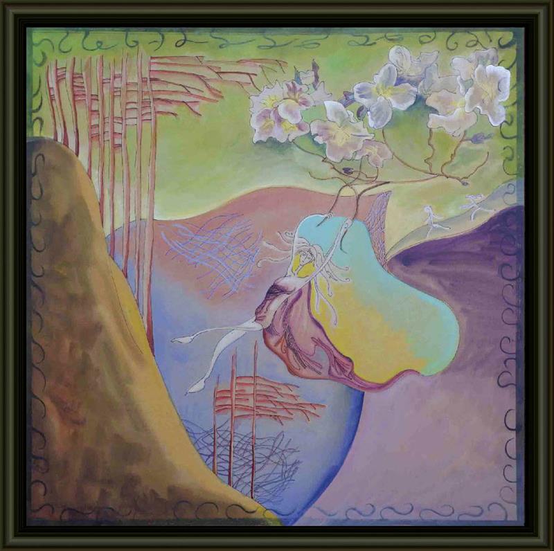 Simple figure acrylic painting